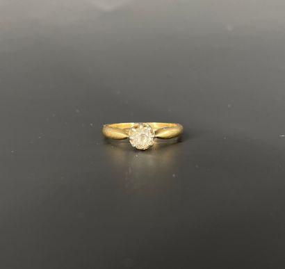 Bague en or 18K (750 millièmes) griffée d'un...
