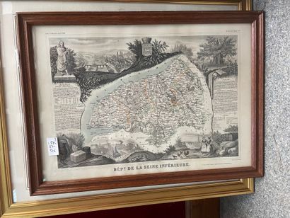 Réunion de pièces encadrées : Portrait de...