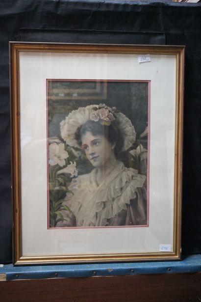 Lot de pièces encadrées, deux gravures de...