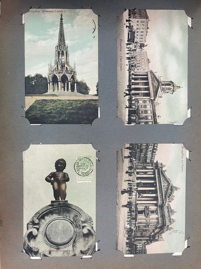 Trois albums de cartes postales ancienne...