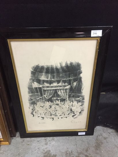 Jacques Cinquin, Le Cirque, deux lithographies....