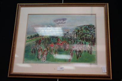 Dans le goût de DUFY, course hippique, pastel...