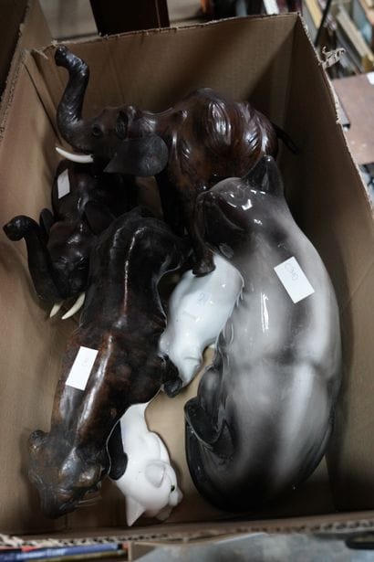 Réunion de sujets animaliers : éléphants...