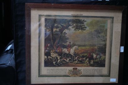 Lot de pièces encadrées, deux gravures de...