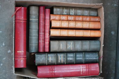 Réunion de livres reliés, dont Emile Augier,...