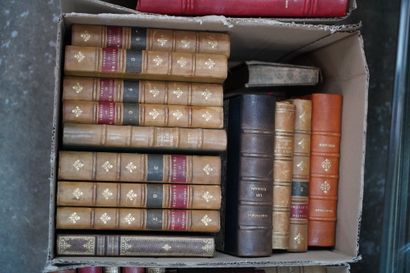 Réunion de livres reliés, dont Emile Augier,...