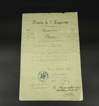 Document manuscrit Vénerie de l'Empereur,...
