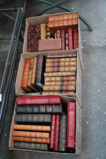 Réunion de livres reliés, dont Emile Augier,...