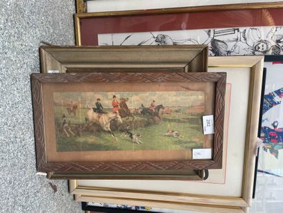 Réunion de pièces encadrées, Chasse anglaise,...