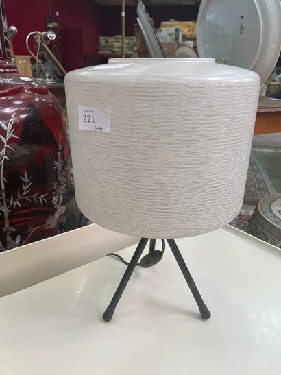Lampe en verre et métal laqué