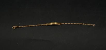 Gourmette d'enfant en or 9K (375), gravée...