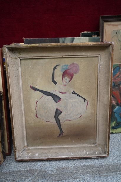 Réunion d'huiles sur toile et panneaux :...