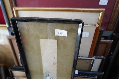 Réunion de pièces encadrées: aquarelles,...