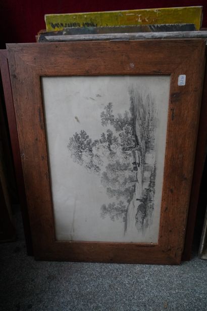 Ensemble d'huiles sur toile et panneaux :...