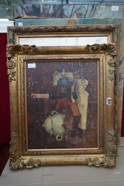 BESCHARD, Bord de mer, huile sur toile signée...