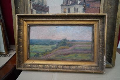 BESCHARD, Bord de mer, huile sur toile signée...