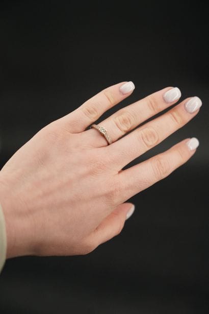 Solitaire en platine ornée d'un diamant taille...