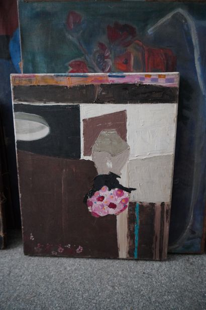 Ensemble d'huiles sur toile et panneaux :...
