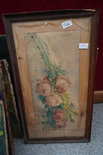 Réunion d'huiles sur toile et panneaux :...
