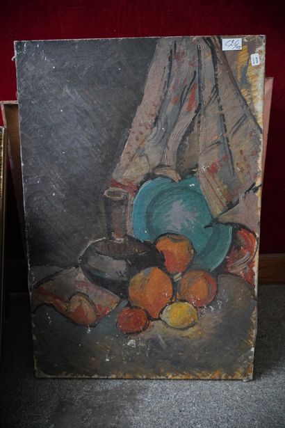 Ensemble d'huiles sur toile et panneaux,...