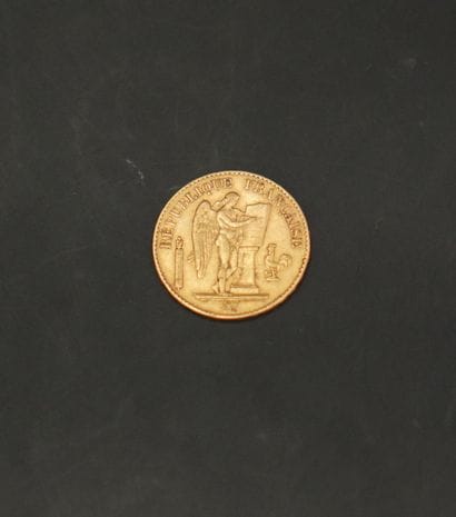 1 pièce de 20 francs or 1877. Poids : 6,4...
