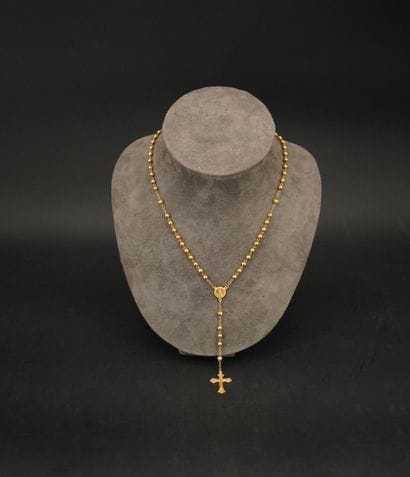 Chapelet en or 18K (750). Poids : 13 gra...
