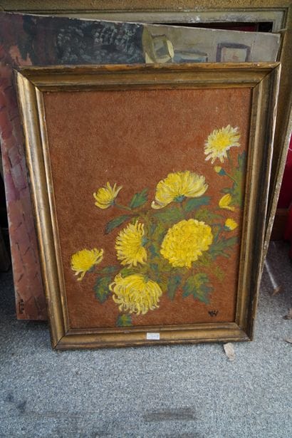 Réunion d'huiles sur toile et panneaux :...
