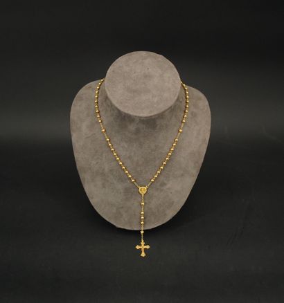 Chapelet en or 18K (750). Poids : 13 gra...
