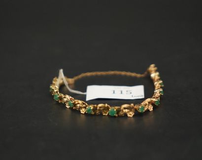 Bracelet en or jaune 18K (750 millièmes)...
