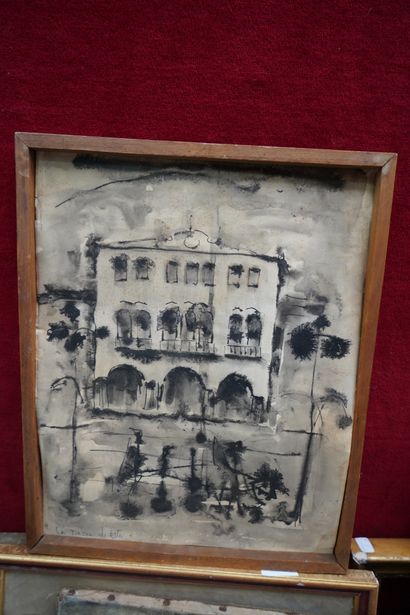 Réunion d'huiles sur toile et panneaux :...