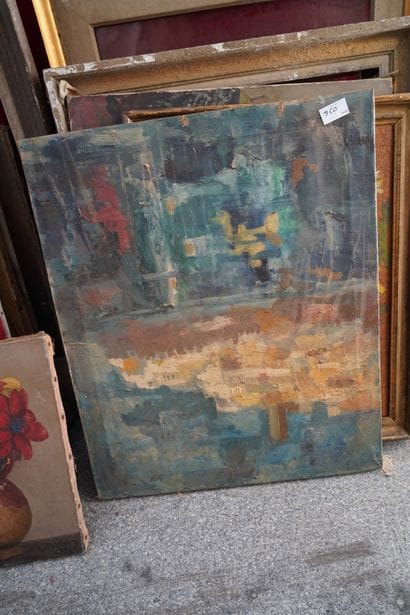Réunion d'huiles sur toile et panneaux :...