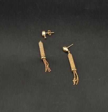 Paire de boucles d'oreilles tubulaires en...