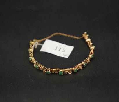 Bracelet en or jaune 18K (750 millièmes)...