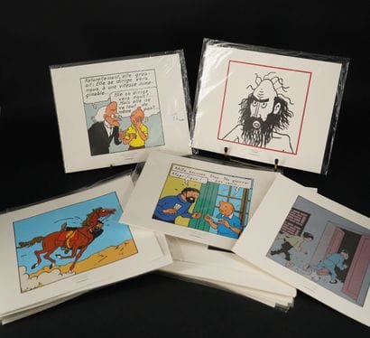 Réunion de reproductions d'extraits de BD...