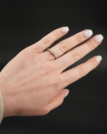 Solitaire en platine ornée d'un diamant taille...