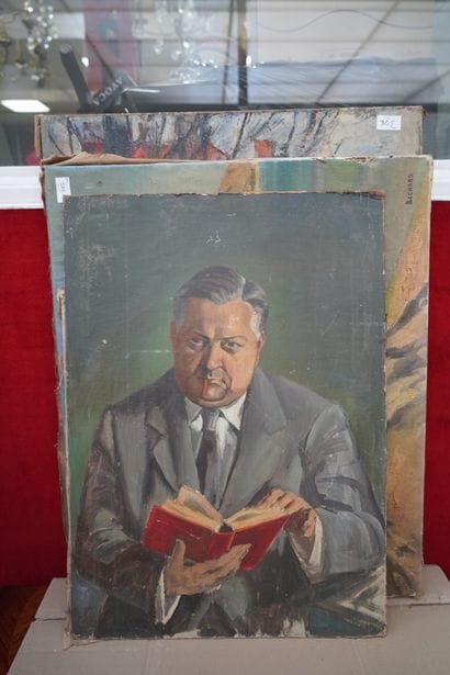 BESCHARD, Bord de mer, huile sur toile signée...