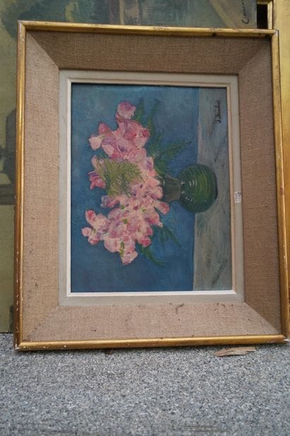 Réunion d'huiles sur toile et panneaux :...