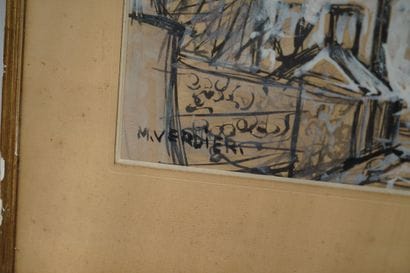 M. Verdier, Habitations, encre et gouache...