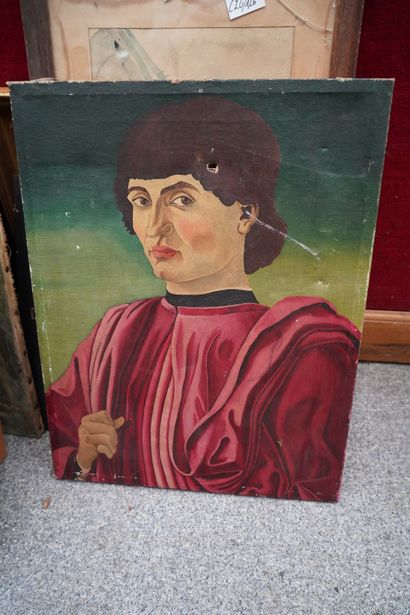 Réunion d'huiles sur toile et panneaux :...
