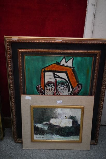 Le Clown, d'après Bernard BUFFET, huile sur...