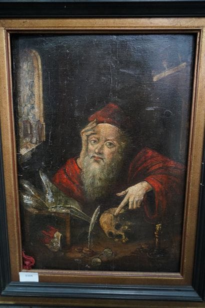 Saint Jérôme, procédé sur panneau, dans le...