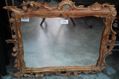 Miroir rectangulaire en bois et composition...