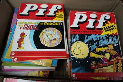 PIF GADGET, réunion de 3 cartons, en l'é...