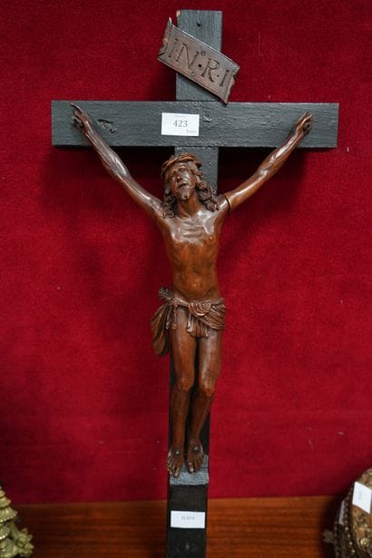 ECOLE DU XIXe siècle, Christ crucifié en...