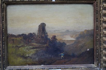 ECOLE MODERNE, Chasseur dans un paysage,...