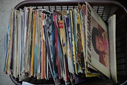 Réunion de vinyles. En l'état.