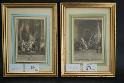 Le carquois épuisé et le Boudoir. Deux gravures...