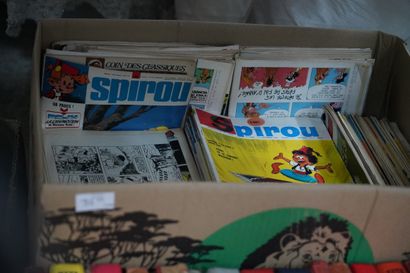 Album Spirou et Spirou magazine. 4 cartons,...