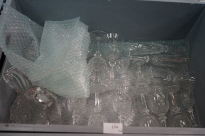 SAINT LOUIS, ensemble de verrerie dépareillée...