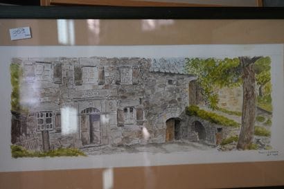 ECOLE MODERNE, trois aquarelles 
